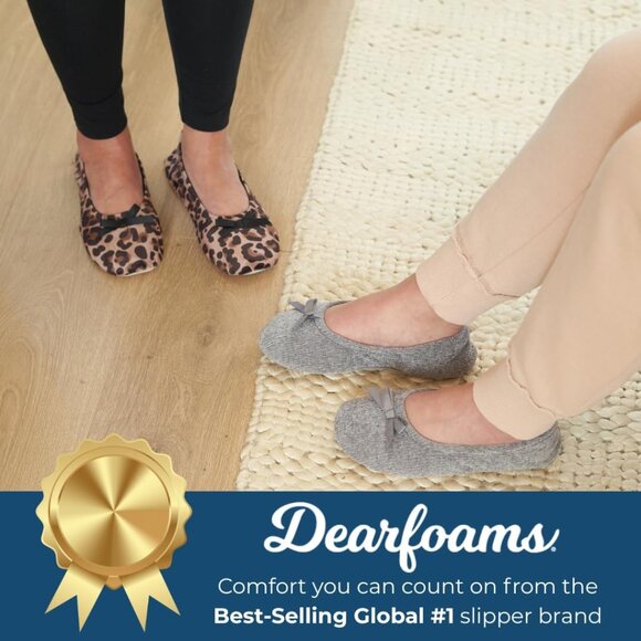 Trendy Women's Layla Ballerina Slippers with Soft Bow & Suede Sole, Size 11-12 - Picture 2 of 6